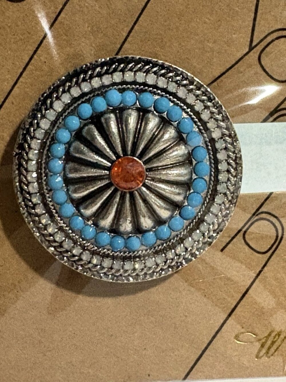 Southwest Design Concho Style Jeweled Pop Up Phone Grip & Stand NEW